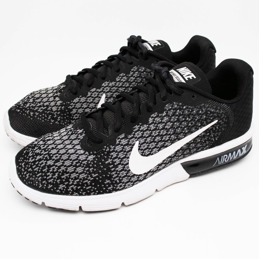Nike Air Max Sequent 2 Running Shoes 852465-002 White Black Women SIZE 10